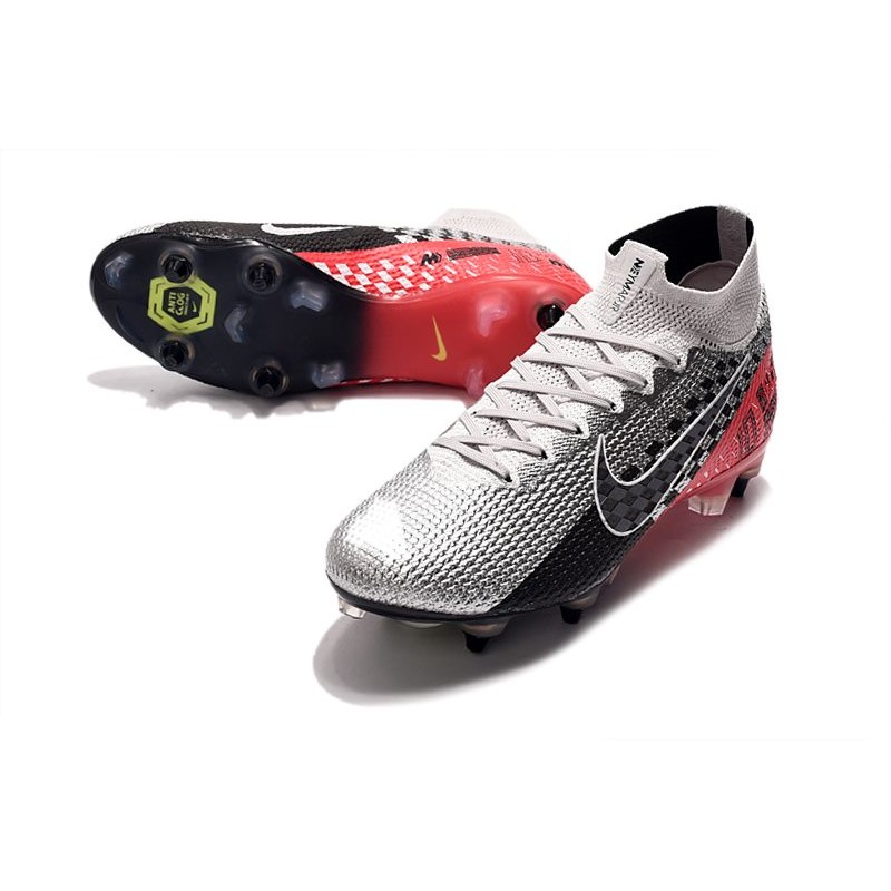 Nike Mercurial Superfly 7 Elite SG-PRO Neymar Cromado Negro Rojo Platino