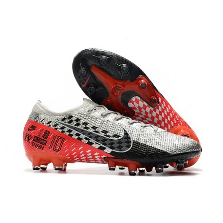 Nike Mercurial Vapor XIII Elite AG Neymar Cromado Negro Rojo Platino