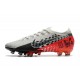 Nike Mercurial Vapor XIII Elite AG Neymar Cromado Negro Rojo Platino