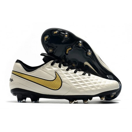 Botas de Fútbol Nike Tiempo Legend 8 Elite FG Blanco Oro Negro