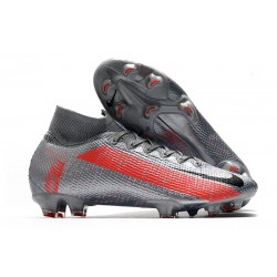Nike Botas de Futbol Mercurial Superfly 7 Elite FG Gris Negro Rojo