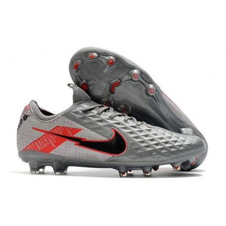 Nike Zapatilla Tiempo Legend VIII Elite FG Gris Rojo Negro