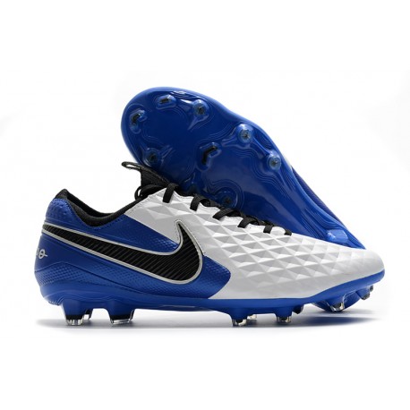 Nike Zapatilla Tiempo Legend VIII Elite FG Blanco Azul Negro