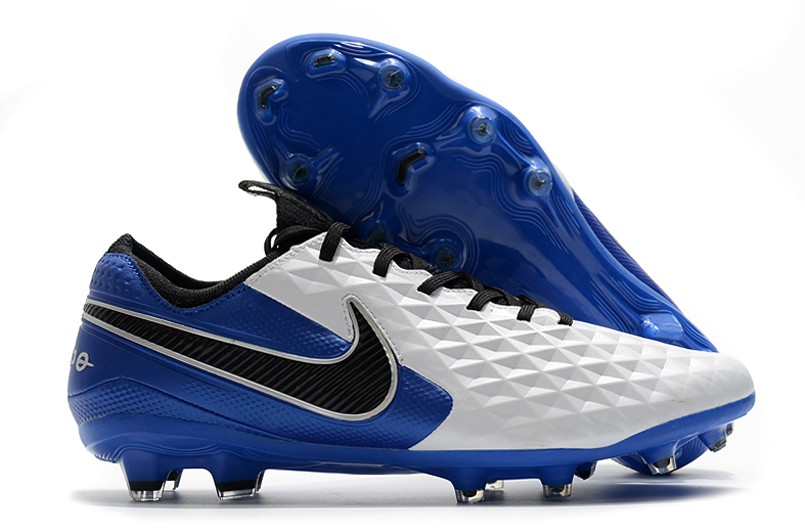 Nike Zapatilla Tiempo Legend VIII Elite FG Blanco Azul Negro