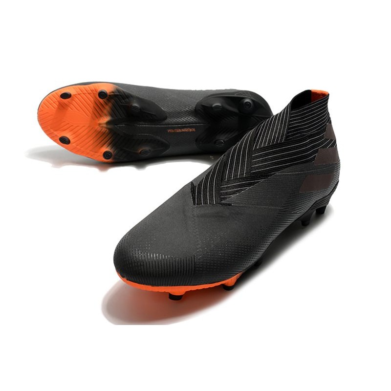 adidas Tacos de Futbol Nemeziz 19+ FG - Negro Naranja Señal