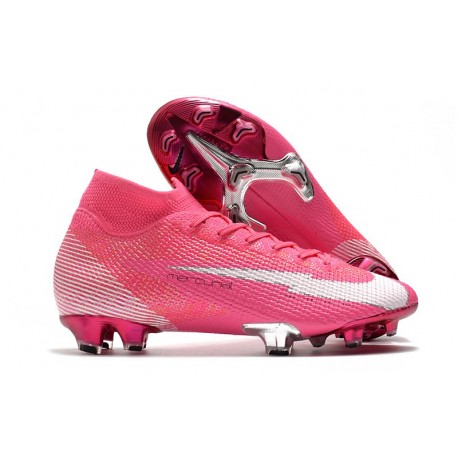 Nike Mercurial Superfly VII Elite DF FG x Mbappé Rosa Blanco Negro