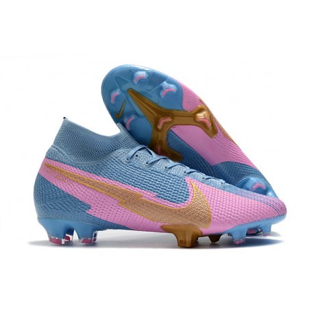 Nike Mercurial Superfly VII Elite DF FG Azul Rosa Oro