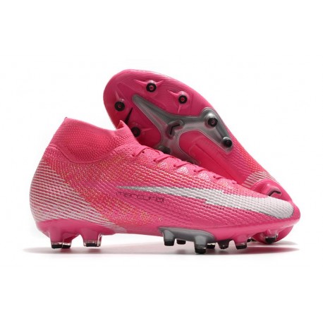 Zapatos Nike Mercurial-Superfly 7 Elite AG x Mbappé Rosa Blanco Negro