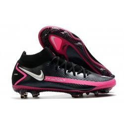 Botas de fútbol Nike Phantom GT Elite DF FG Negro Plateado Explosión Rosa