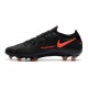 Zapatilla de Futbol Nike Phantom GT Elite FG Negro Rojo Chile Gris