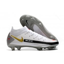 Botas de fútbol Nike Phantom GT Elite DF FG Blanco Negro Rojo Oro