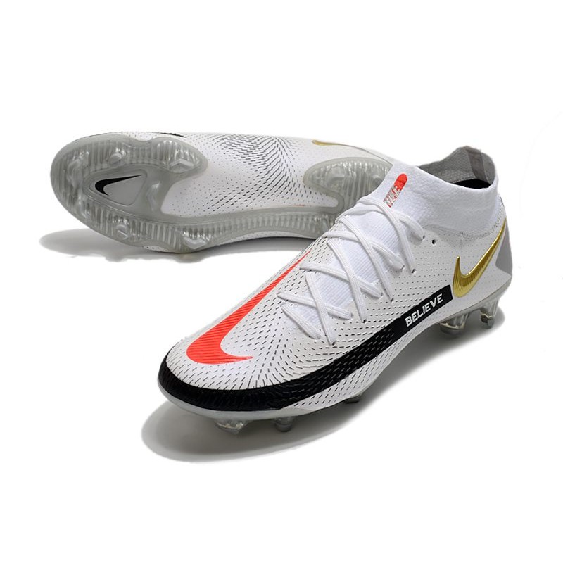 Botas de fútbol Nike Phantom GT Elite DF FG Blanco Negro Rojo Oro