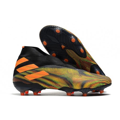 adidas Tacos de Futbol Nemeziz 19+ FG - Verde Negro Naranja