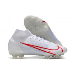 Nike Mercurial Superfly 8 Elite FG Tacos Blanco Rojo