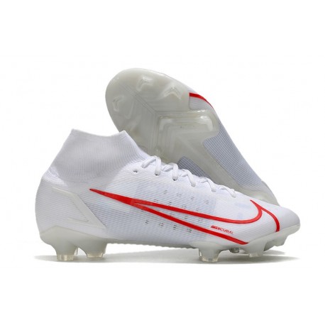 Nike Mercurial Superfly 8 Elite FG Tacos Blanco Rojo